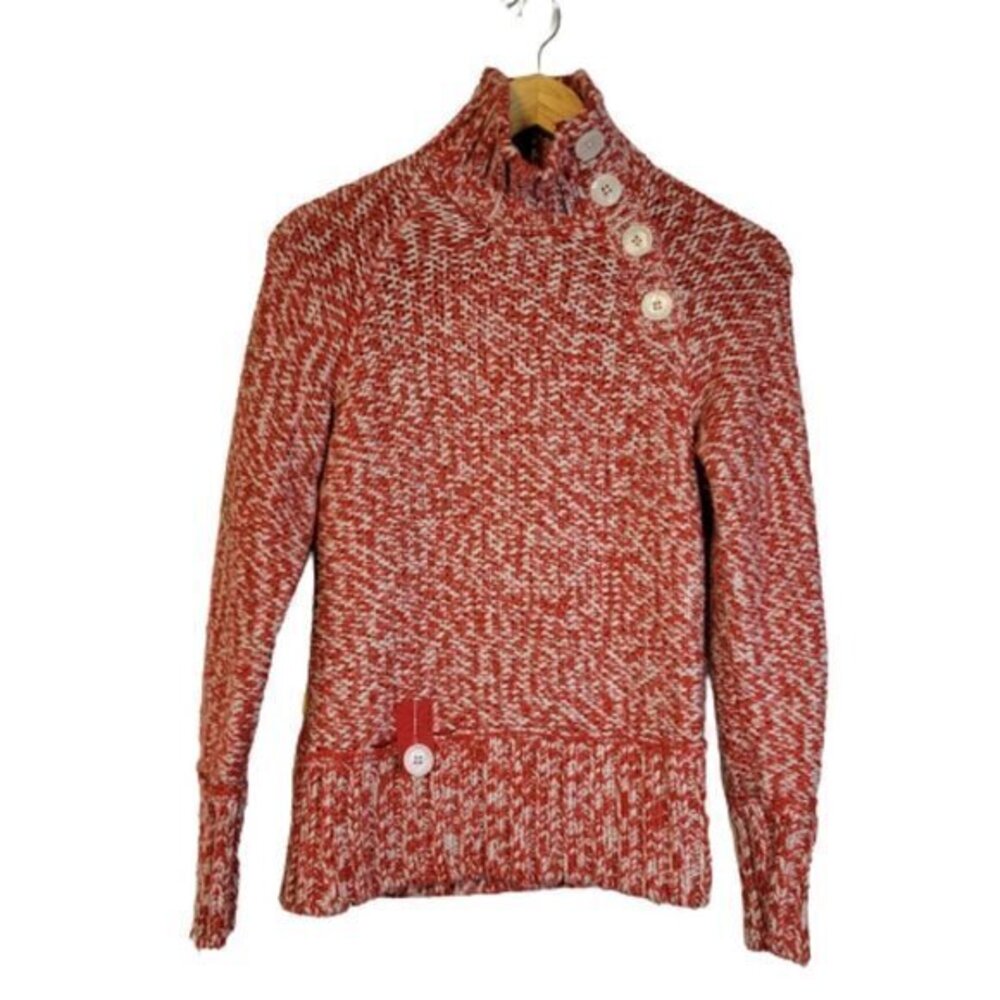 CLEARANCE Lole Rusty Red and Cream Marled Knit Long Sleeve Sweater Size Small